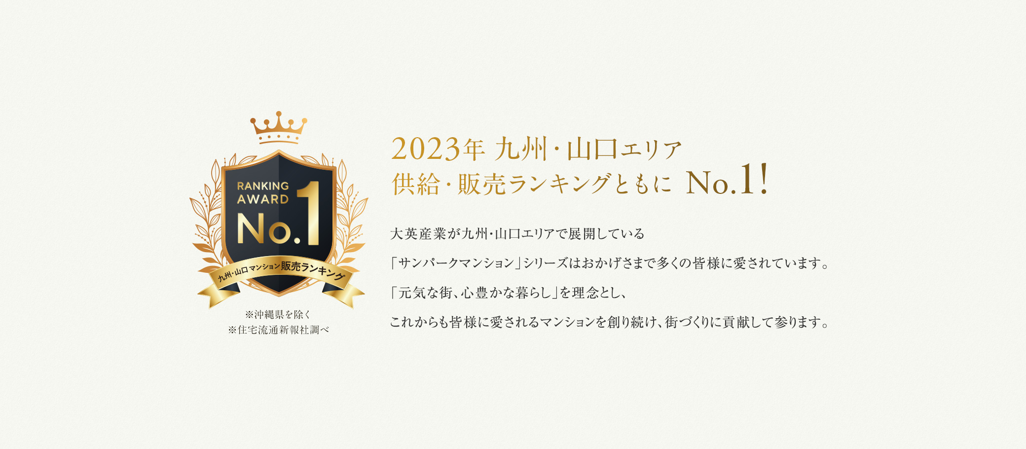 2021年・2022年上半期 おかげさまで、3期連続 九州・山口販売ランキング No.1！